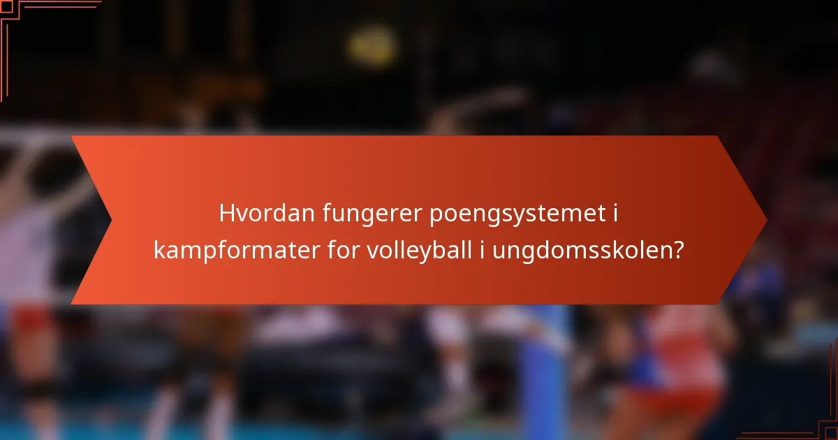 Hvordan fungerer poengsystemet i kampformater for volleyball i ungdomsskolen?